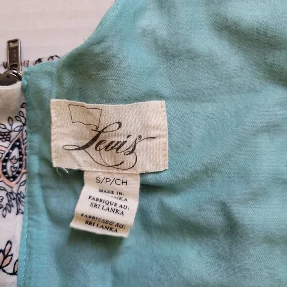 Levi's dress mini sleeveless white flowers boho beach sundress coastal summer - Picture 10 of 16